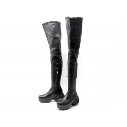 NEUF BOTTES CUISSARDES GIVENCHY G-CLOG EN CUIR NOIR 39 OVER THE KNEE BOOTS 1950€