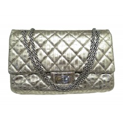 SAC A MAIN CHANEL 2.55 JUMBO EN CUIR MATELASSE ARGENTE BANDOULIERE PURSE 11700€