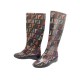 BOTTES DE PLUIE FENDI ZUCCA LOGO FF EN CAOUTCHOUC MULTICOLORE 37 RAIN BOOTS 440€