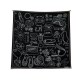 FOULARD CHANEL LOGO CC BIJOU CHAPEAU SAC CARRE 90 EN SOIE NOIR SILK SCARF 530€