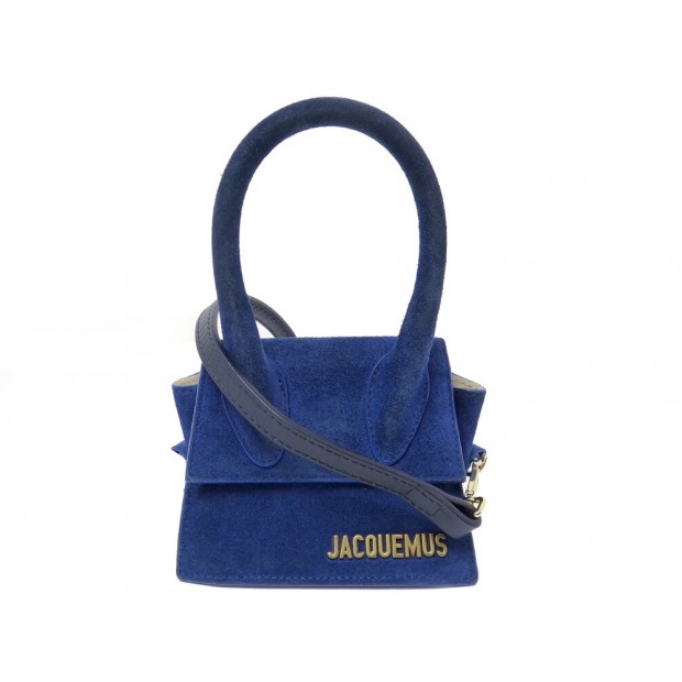 SAC A MAIN JACQUEMUS LE CHIQUITO MINI DAIM BLEU BANDOULIERE HAND BAG PURSE 550€