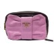 NEUF SAC A MAIN PRADA RIBBON FIOCCO POCHETTE CUIR ROSE ET NOIR CLUTCH BAG 1750€