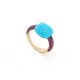 NEUF BAGUE POMELLATO CAPRI TURQUOISE & RUBIS T47 EN OR ROSE 18K BOITE RING 4100€