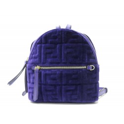 NEUF SAC A DOS FENDI 8BZ038 EN VELOURS VIOLET MONOGRAMME FF BACKPACK 1650€