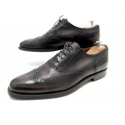 CHAUSSURES BERLUTI RICHELIEU 7.5 41.5 BOUT FLEURI CUIR GRIS PATINE SHOES 2250€