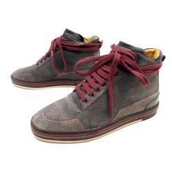 CHAUSSURES BERLUTI BASKETS 0165 7.5 41.5 EN DAIM GRIS HIGH SNEAKERS SHOES 1750€