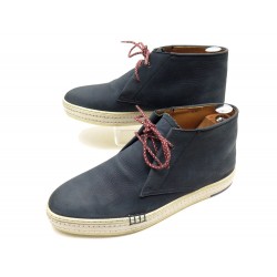 CHAUSSURES BERLUTI BASKETS CERNOBBIO S3697 8 42 EN CUIR BLEU HIGH SNEAKERS 2000€