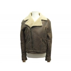 NEUF BLOUSON BELSTAFF BOMBARDIER L 52 CUIR MOUTON RETOURNE SHEARLING COAT 2800€