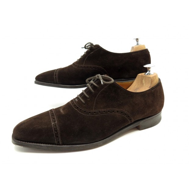 CHAUSSURES JOHN LOBB AVON RICHELIEU BOUT FLEURI 9E 43 DAIM MARRON SHOES 1470€