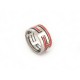 BAGUE HERMES MOVE H LAQUE ET ARGENT MASSIF 925 TAILLE 57 SILVER LACQUER RING