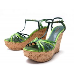 CHAUSSURES LOUIS VUITTON SUMMERTIME SANDALES COMPENSEES 39 EN CUIR SHOES 850€