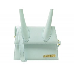 SAC A MAIN JACQUEMUS LE CHIQUITO MOYEN 213BA002 CUIR BLEU BANDOULIERE BAG 720€