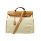 SAC A MAIN HERMES HERBAG 39 EN TOILE ET CUIR BEIGE VOYAGE TRAVEL HAND BAG PURSE