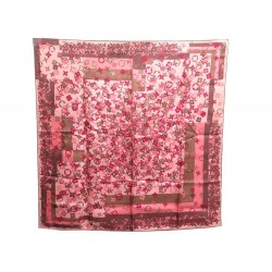 FOULARD LOUIS VUITTON TRUNKS MONOGRAM CARRE 65 CM EN SOIE ROSE PINK SCARF 250€