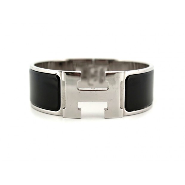 BRACELET HERMES CLIC CLAC H LARGE EN EMAIL NOIR H300001FP01GM ENAMEL BANGLE 730€