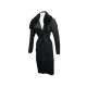 MANTEAU THIERRY MUGLER COL FOURRURE DE VISON S 36 LAINE VIERGE NOIRE COAT 2500€