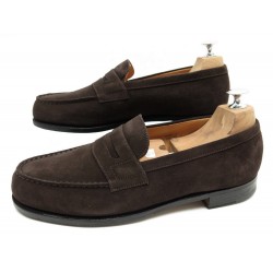 NEUF CHAUSSURES JM WESTON 180 7.5E 42 LARGE 42.5 MOCASSINS EN VEAU VELOURS 590€