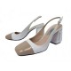 CHAUSSURES PRADA ESCARPINS SLINGBACK 38 CUIR BLANC + POCHON LEATHER SHOES 950€