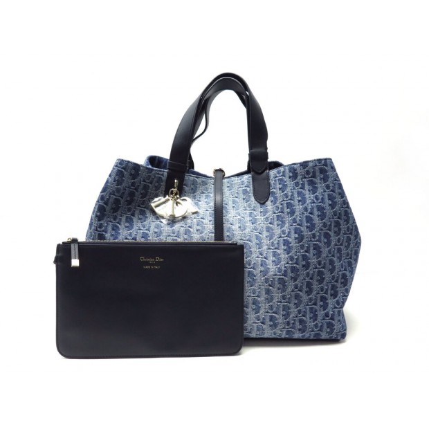 NEUF SAC A MAIN CHRISTIAN DIOR DIOR TOUJOURS L TOILE DENIM OBLIQUE HANDBAG 3850€