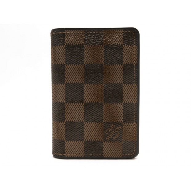 NEUF ORGANIZER DE POCHE LOUIS VUITTON N63166 EN TOILE DAMIER EBENE & CUIR 340€