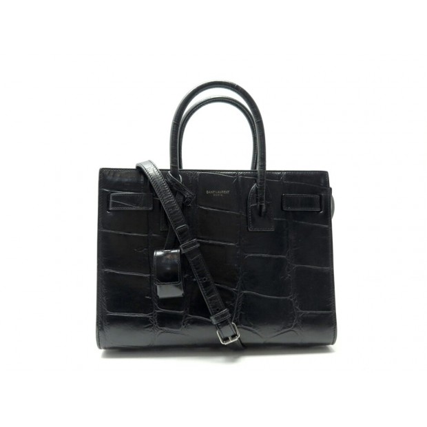 SAC A MAIN SAINT LAURENT DE JOUR BABY 421859 CUIR NOIR BANDOULIERE HANDBAG 2800€