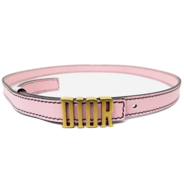 NEUF CEINTURE CHRISTIAN DIOR D-FENCE T80 EN CUIR ROSE NEW PINK LEATHER BELT 650€