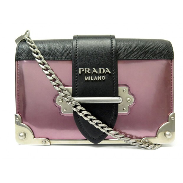 NEUF SAC A MAIN PRADA CAHIER SMALL 1BH018 CUIR VITELLO & SAFFIANO ROSE BAG 1300€