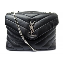 SAC A MAIN SAINT LAURENT LOULOU SMALL 494699 CUIR NOIR MATELASSE HAND BAG 2100€