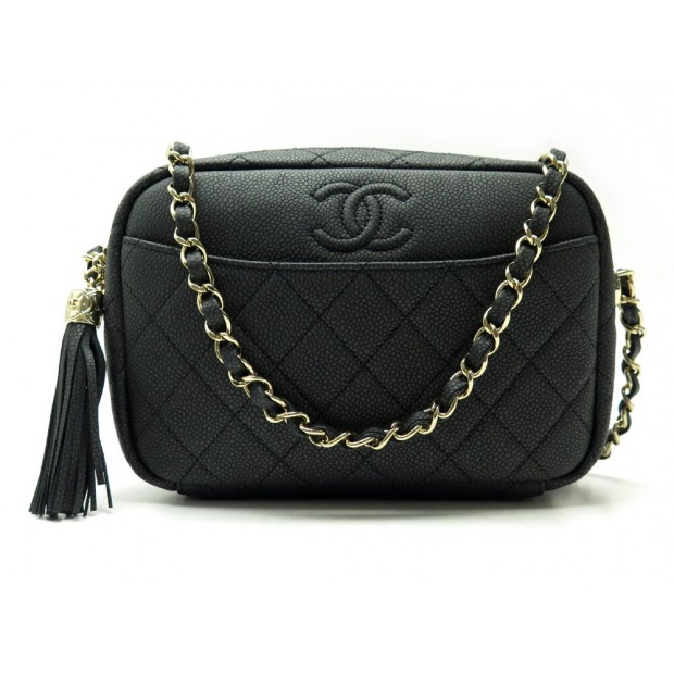 NEUF SAC A MAIN CHANEL CAMERA COCO TASSEL CUIR MATELASSE CAVIAR A57718 BAG 6500€