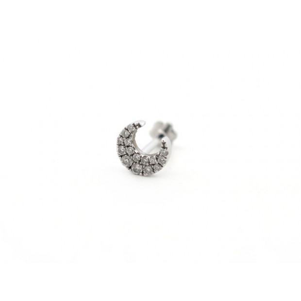 NEUF MONO BOUCLE D'OREILLE MARIA TASH DIAMOND MOON OR BLANC 18K 15 DIAMANT 545€