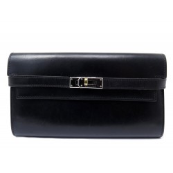 PORTEFEUILLE HERMES KELLY CUIR BOX NOIR PORTE MONNAIE BLACK LEATHER WALLET 4200€