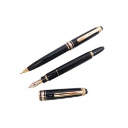 PARURE MONTBLANC MEISTERSTUCK STYLO PLUME + PORTE MINES ANNIVERSARY MOZART PENS