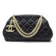 NEUF SAC A MAIN CHANEL MADEMOISELLE MINI EN SATIN NOIR BOWLING BAG PURSE 5900€