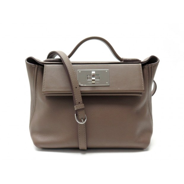 SAC A MAIN HERMES 24/24 MINI CUIR EVERCOLOR & SWIFT ETOUPE BANDOULIERE 2012 BAG