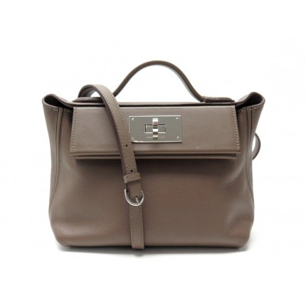 SAC A MAIN HERMES 24/24 MINI CUIR EVERCOLOR & SWIFT ETOUPE BANDOULIERE 2012 BAG