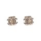 NEUF BOUCLES D'OREILLES CHANEL PUCES CUBE LOGO CC 3D EN METAL DORE EARRINGS 800€