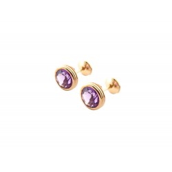 NEUF BOUCLES D'OREILLES POIRAY PUCES LOLITA AMETHYSTE OR 18K NEW EARRINGS 1440€