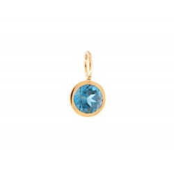 NEUF PENDENTIF POIRAY LOLITA EN OR JAUNE 18K PIERRE TOPAZE BLEUE PENDANT 310€