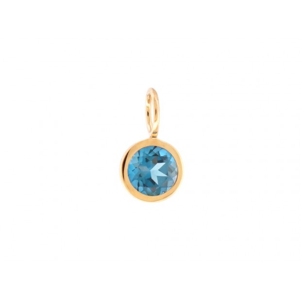 NEUF PENDENTIF POIRAY LOLITA EN OR JAUNE 18K PIERRE TOPAZE BLEUE PENDANT 310€