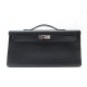 SAC A MAIN POCHETTE HERMES KELLY CUT CLUTCH 2006 EN CUIR NOIR BLACK LEATHER BAG