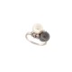 BAGUE TOI ET MOI PERLES DE CULTURE DIAMANTS 0.21 CT 52 OR BLANC 18K GOLDEN RING