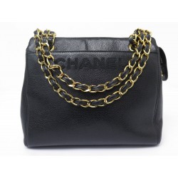 VINTAGE SAC A MAIN CHANEL SHOPPING CUIR CAVIAR NOIR LEATHER HAND BAG PURSE 6000€