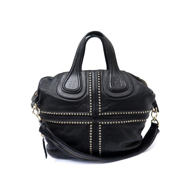 SAC A MAIN GIVENCHY NIGHTINGALE STUD CLOUTE BANDOULIERE CUIR NOIR HAND BAG 1750€