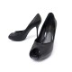 NEUF CHAUSSURES LOUIS VUITTON OPEN TOE 38 ESCARPINS CUIR NOIR PUMP SHOES 800€