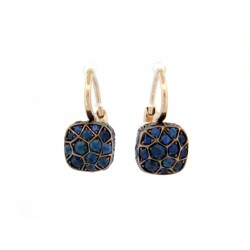 BOUCLES D'OREILLES POMELLATO NUDO OR ROSE 18K SAPHIRS BLEUS 2.2CT EARRINGS 5250€