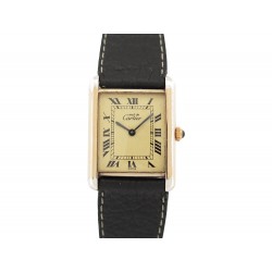 VINTAGE MONTRE MUST DE CARTIER TANK 30 MM MECANIQUE VERMEIL DORE GOLDEN WATCH