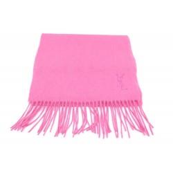 NEUF ECHARPE YVES SAINT LAURENT 180 CM EN LAINE ROSE FEMME PINK WOOL SCARF 295€