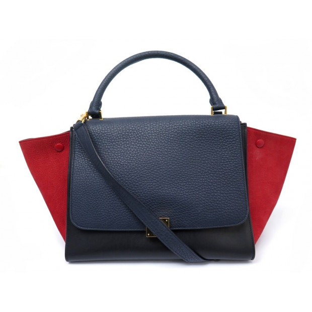 NEUF SAC A MAIN CELINE TRAPEZE MM 169543ZTB CUIR GRAINE TRICOLORE HAND BAG 2500€