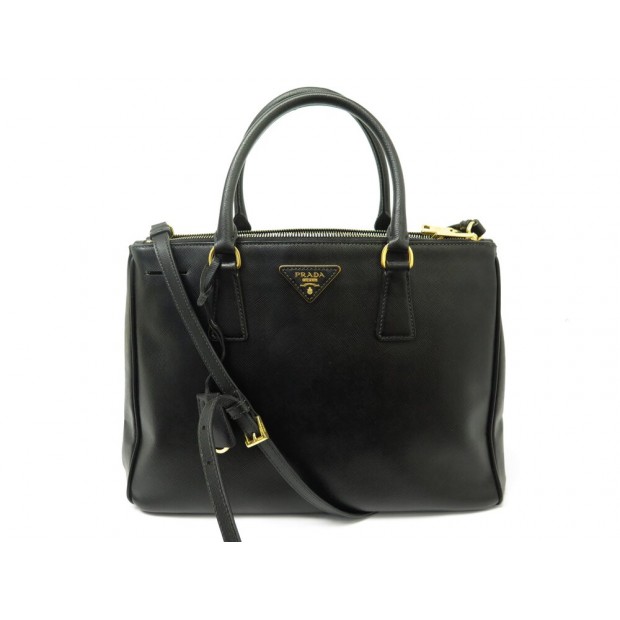 SAC A MAIN PRADA GRAND GALLERIA EN CUIR SAFFIANO NOIR BANDOULIERE HAND BAG 4200€