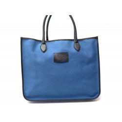 NEUF SAC A MAIN BERLUTI CABAS TELA 44 CM EN TOILE ET CUIR BLEU TOTE BAG 1500€